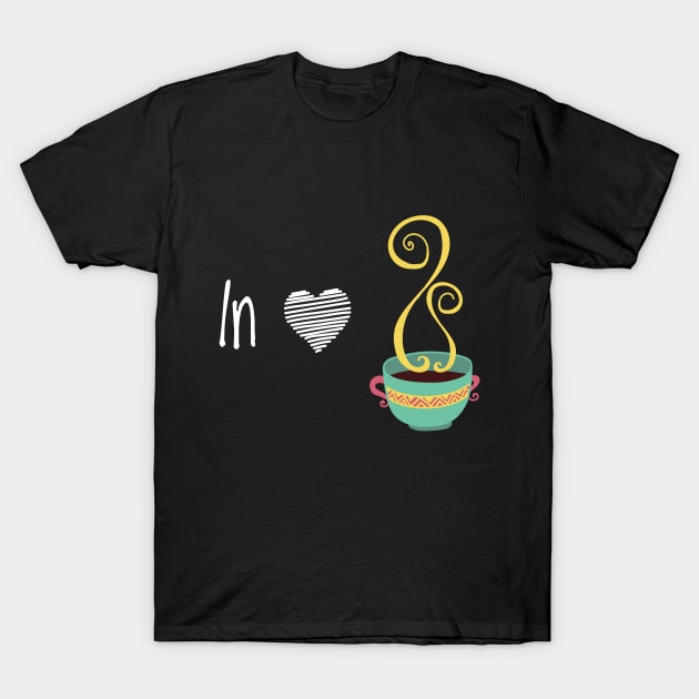 Coffee in Love with caffeine gift design T-Shirt by Midoart